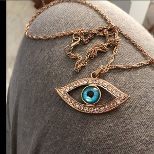 👁 Awesome Rhinestone Evil Eye Eyeball Necklace 👁